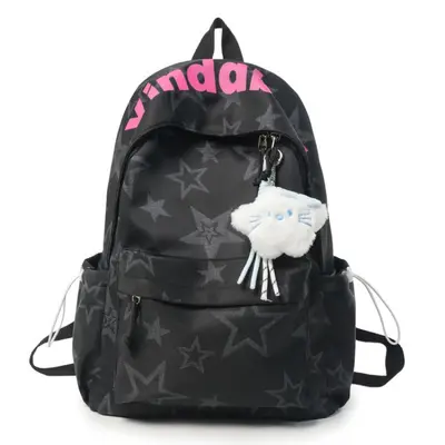 Large Capacity Lightweight Star Print Student Backpack - 8