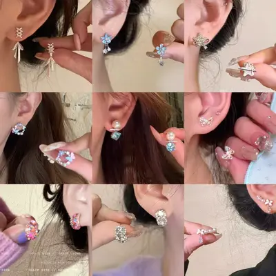 925 Iğne Kelebek İnci Küpe Kadın İnstagram Tarzı Yeni Model Trend Şık Tasarım Kaliteli Küpe Toptan