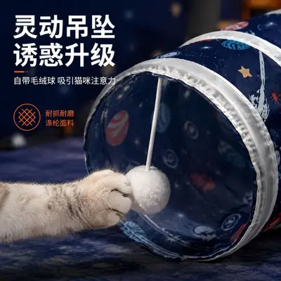 Foldable Starry Sky Cat Tunnel, Wear and Scratch Resistant, Interactive Toy
