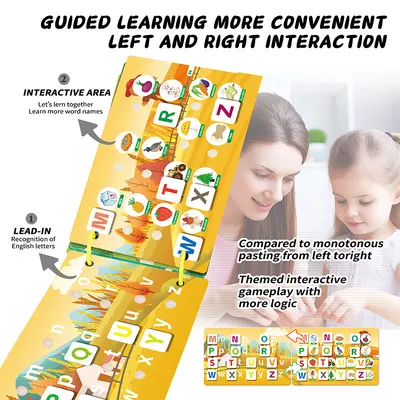 Children's Busy Book with Tear and Sticker Activities, Early Learning Book for Toddlers
