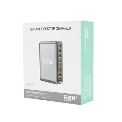 Çapraz Sınır 440W Masaüstü Şarj İstasyonu 440W Çok Portlu USB Çok Fonksiyonlu Hızlı Şarj 440W Nitrür Galyum Şarj Cihazı