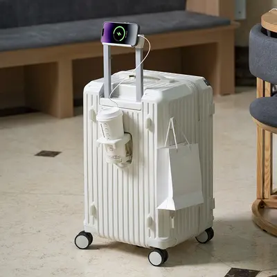Wheeled 30/70 Split Trolley Suitcase with Combination Lock, Durable - 7