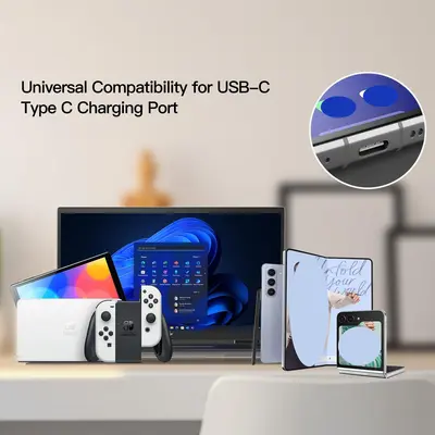 Telefon Toz Koruma Tıpası Seti USB C Toz Koruma Tıpası Kapağı, Askı İpi ve Temizleme Fırçası Seti Şarj Portu Temizleyici - 5