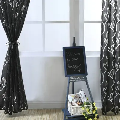 Hollow-Cut Leaf Pattern Ready-Made Curtain for Living Room and Bedroom - 11