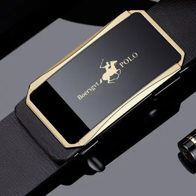 Paulo Men's Genuine Leather Belt Fashion Business Casual Seamless Automatic Buckle Versatile Trend - 8