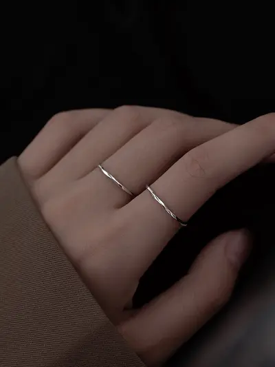925er Silber glatter minimalistischer Ring