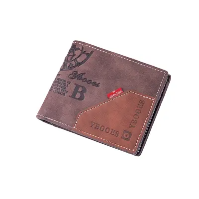 Men's Short Wallet, Multi-Card Slots, Horizontal and Vertical Style, Embossed Leather - 7