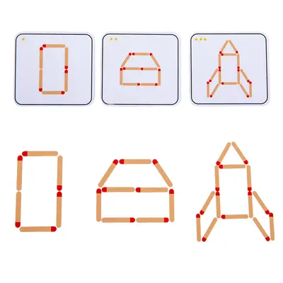 Kinder-Streichholz-Puzzle-Brettspiel, Geometrie und Logik - 5