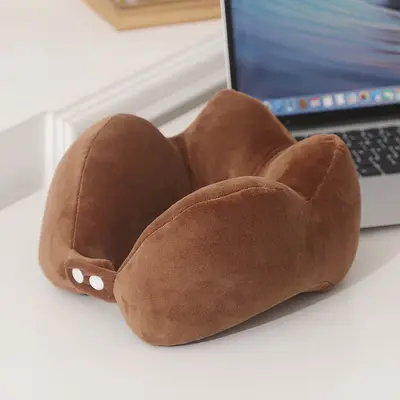 Velvet U-shaped pillow memory foam neck pillow car travel neck pillow nap artifact pillow U-shaped pillow cushion - 9