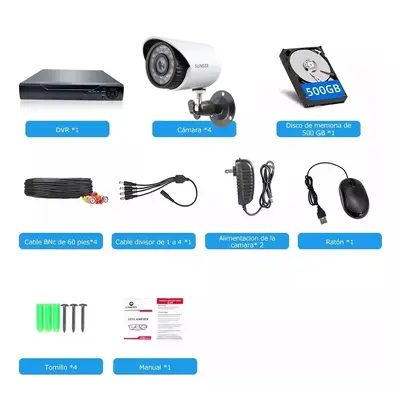 AHD CCTV security camera system 4-channel or 8-channel