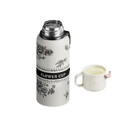 Gardenia Pattern 316 Stainless Steel Insulated Cup, Large Capacity - 6