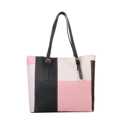 Korean-Style Color Block Large Capacity Women's Tote Bag - 9