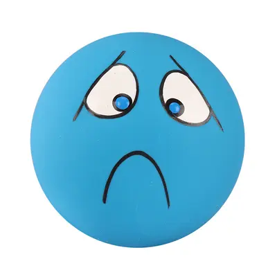 Smiling Face Squeaky Latex Dog Toy, Durable - 8