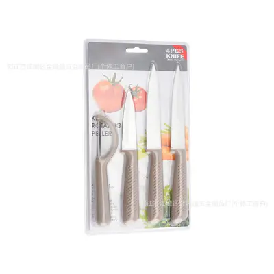 Export Stock Kitchen Knife Set Stainless Steel Knives Double-Sided Water-Absorbing Fruit Knife Peeler Combination Knife Set - 9