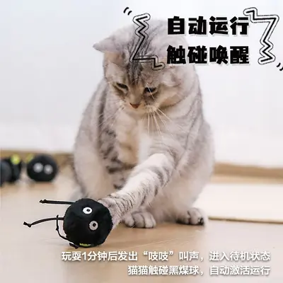 跨境新款猫咪电动跳跳球猫玩具自动逗猫自嗨解闷神器猫薄荷逗猫充