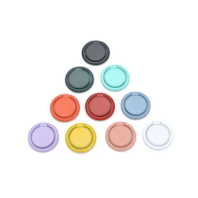 Macaron desktop ring buckle car magnetic paint metal mobile phone ring back label holder wholesale custom printed logo