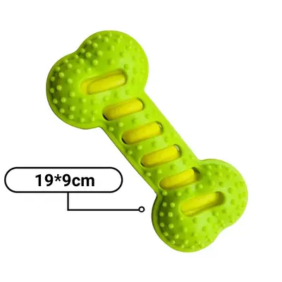 Durable Rubber Dog Chew Bone, Teeth Cleaning and Training, Squeaky - 7
