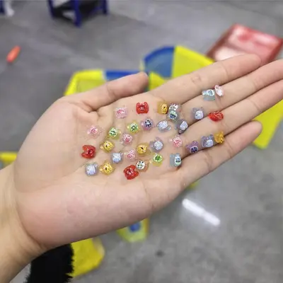 Leuchtende Schildkröten-Nagelcharms mit Harzstrass, DIY-Material - 10