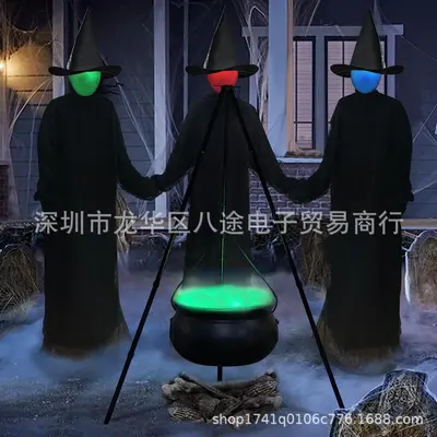 Halloween-Hexenkessel-Dekoration mit Dreibein-Ständer
