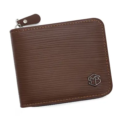 Men's Short Wallet with Zipper Coin Pocket and Chain - 8