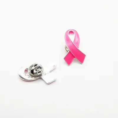 Breast Cancer Awareness Pin, Pink Ribbon Lapel Brooch