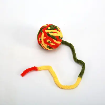 Cat Toy Ball with Bell and Colorful Yarn, Chew and Play - 8