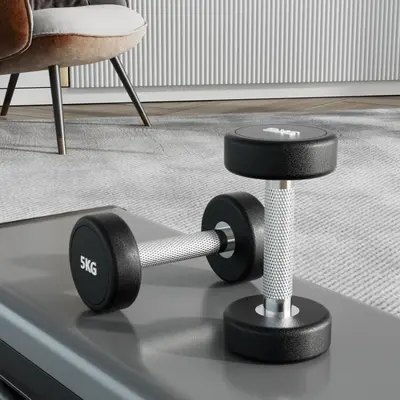Erkekler için evde fitness için saf çelik dambıl seti kombinasyonu Kadınlar için hepsi bir arada spor salonu ticareti için 50 kg kauçuk kaplı dambıl çifti - 7