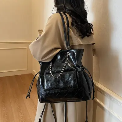 Women's Travel Backpack, 2025 Model, Diamond Quilted, Large Capacity - 6