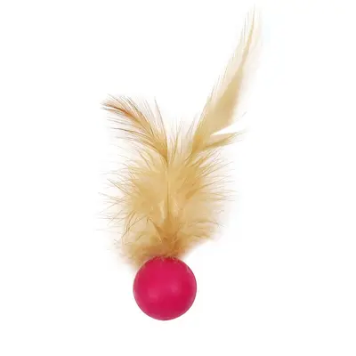 Игрушка для кошек Weeble для самостоятельной игры, снятия скуки и сжигания энергии, дразнилка-мяч с перьями для котят, товары для домашних животных, производитель - 13