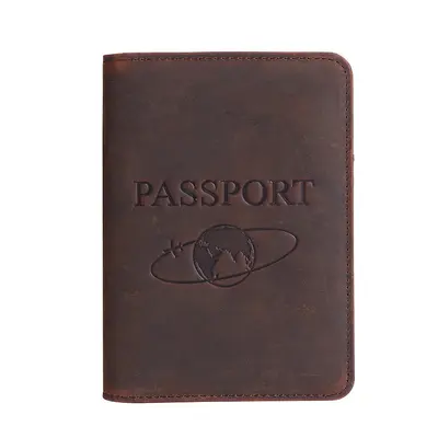 Qingyu RFID Reisepass-Schutzhülle Verrücktes Pferd Leder