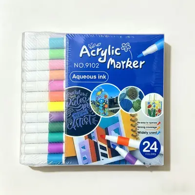PVC acrylic marker set, water-washable, for children - 8