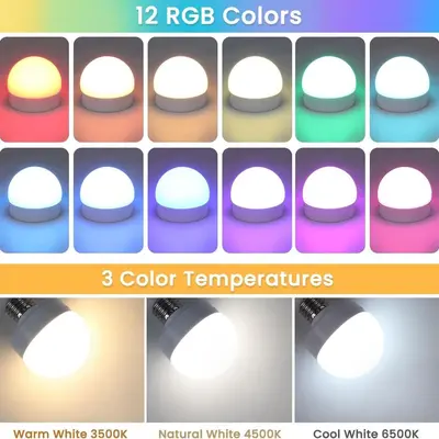 Şarjlı RGB Ampul Uzaktan Kumandalı Kablosuz