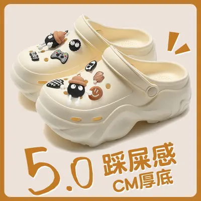Women's Cartoon Hole Slippers, EVA, Non-Slip Thick Sole, Summer 2025
