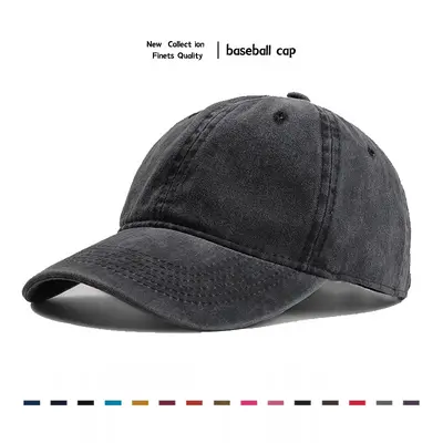Vintage Baumwoll-Baseballkappen mit Waschung, weiche Tops, reine Farben, Used-Look, Denim-Baseballkappen im Großhandel - 2