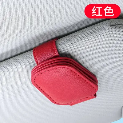 Auto-Sonnenblende Magnetische Brillenhalter Sonnenbrillenhalter Aufbewahrungsclip Leder-Brillenständer Kfz-Mehrzweck-Tickethalter - 11