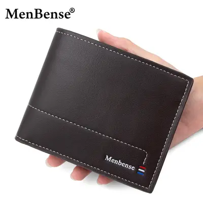 Men's Short Wallet with Multiple Card Slots and Zipper Coin Pocket