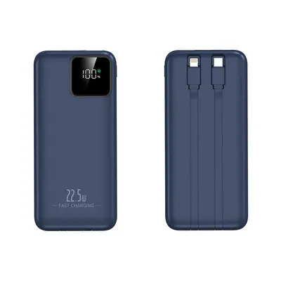 Cross-border Wholesale 22.5W Super Fast Charging Built-in Cable Power Bank 20000mAh Mobile Power Supply Custom Logo