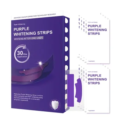 Grenzüberschreitender neuer V34 Violett Zahnaufhellungsstreifen Whitening Strips Zahnbleaching-Streifen aufhellend entgelbend leuchtend weiße Zahnstreifen - 11