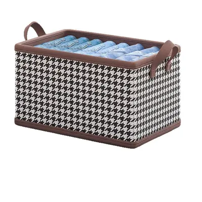 Houndstooth clothing storage box with compartments - 6