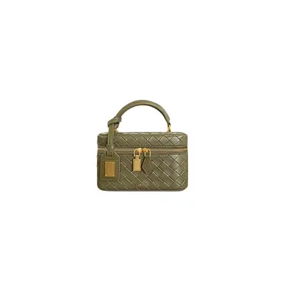 Women's Small Square Crossbody Bag, Crocodile Embossed, Light Luxury - 6