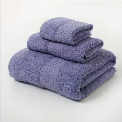 Badetuch-Set, dreiteilig, 100% reine Baumwolle