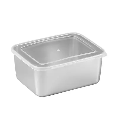 Gemüsebox aus Edelstahl, versiegelte Lunchbox, Kühlschrank-Lebensmittel- und Obst-Lunchbox quadratische Box