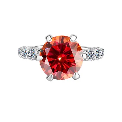 S925 Silver Moissanite Ring, Moonlight White, Women's - 8