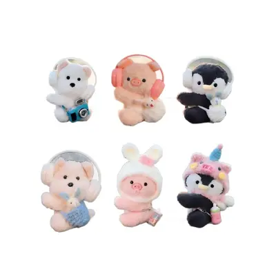 Plüsch-Clip-Figuren Schweinchen und Hündchen für Bildschirmdekoration - 6