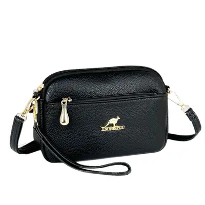 Women's Soft Leather Crossbody Bag Multi-Layer Mom Bag - 6