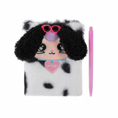 Cartoon Animal Plush Notebook Set with Pen for Kids - 8
