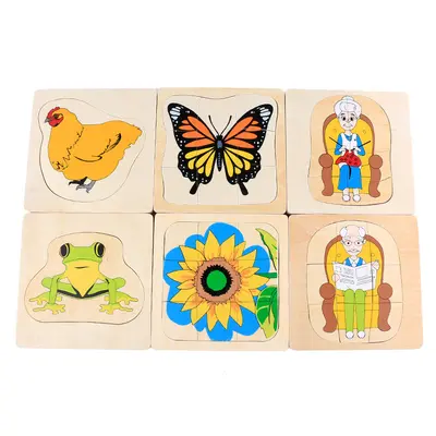 Montessori Ahşap Çok Katmanlı Hayvan Puzzle Çocuklar İçin Eğitici - 6