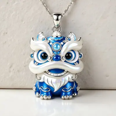 国风九尾狐项链女珐琅彩吊坠轻奢锁骨链小众设计高级感饰品 - 9