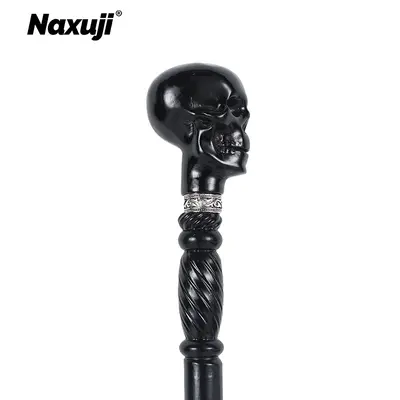 Three-Section Wooden Black Skull-Head Anime Cosplay Staff, Black Butler Ciel Prop