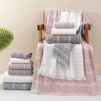 Baumwoll-Jacquard Handtuch- und Badetuchset - 4